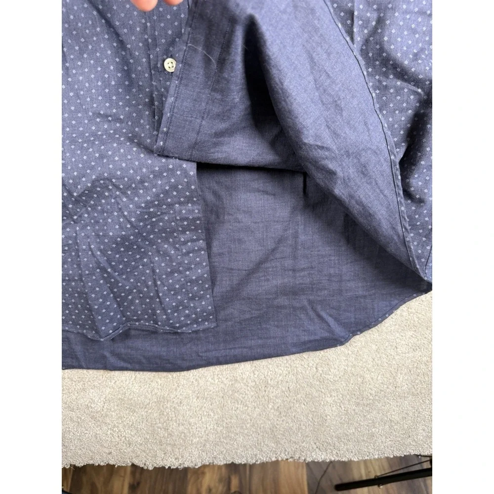 Polo Ralph Lauren Blue Geometric All Over Print Button L/S Shirt Men L Slim Pony